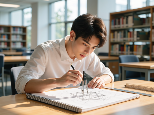 国际教育学生学习场景，年轻学生在现代化教室中专注学习，周围摆放着AP和IB教材，明亮自然光线营造积极向上氛围